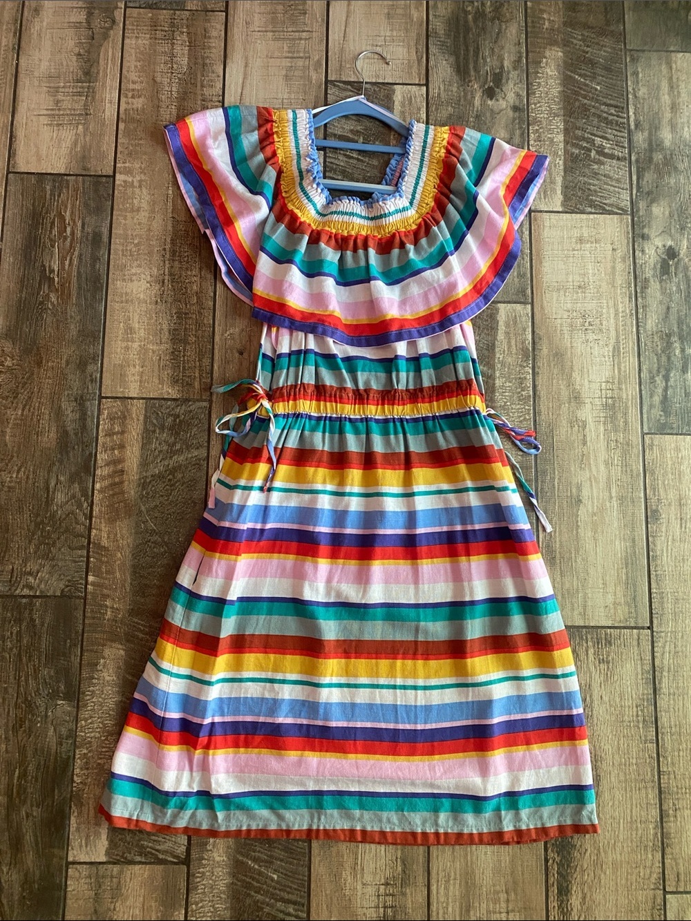 Dreamers Multicolor Striped Elastic-Waist dress 🆕 - Picture 3 of 10
